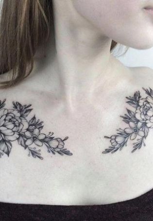 Эскиз тату на ключице