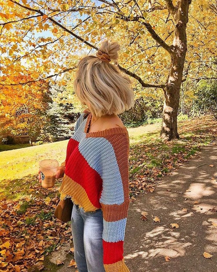 Осень девушка со спины