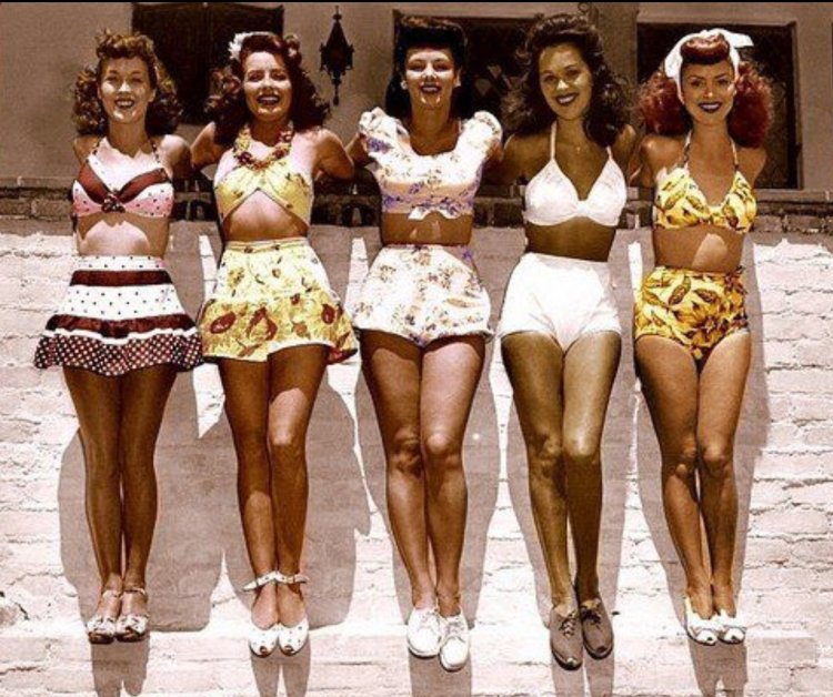 Пляжная мода 1950х