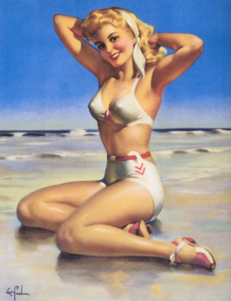 Девушки в ретро купальниках