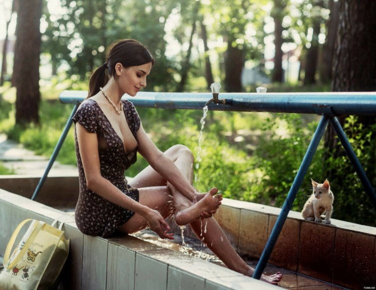 Шпагат на снегу