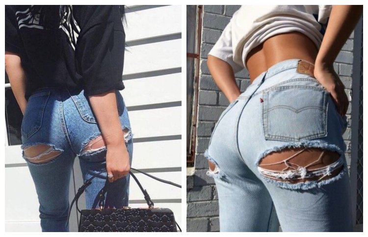 Девушка порвала штаны