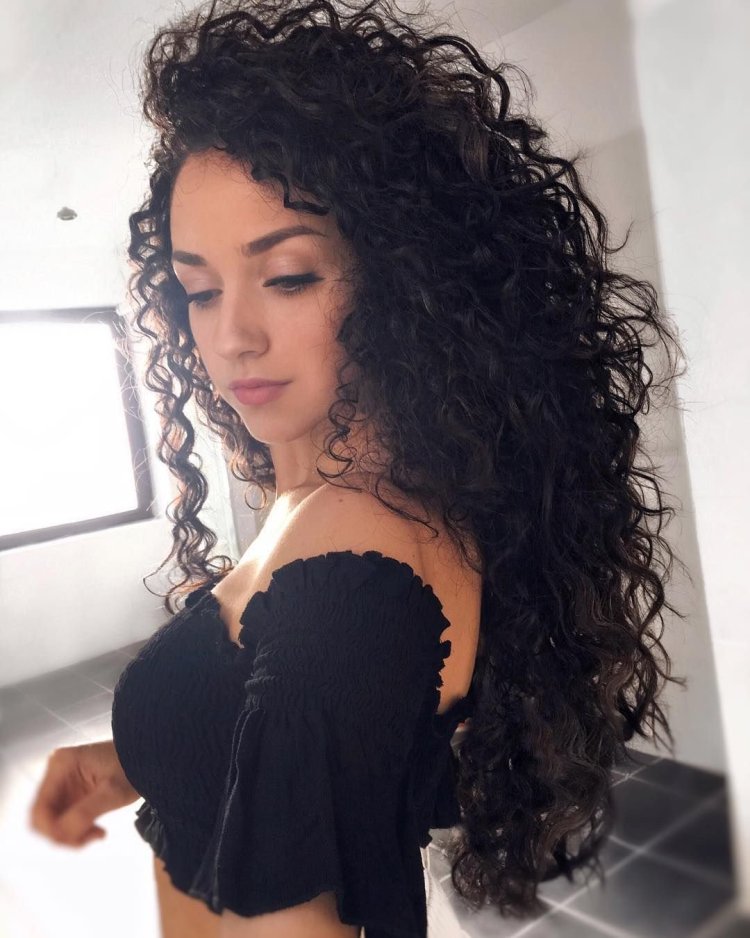 Афро кудри на темные волосы