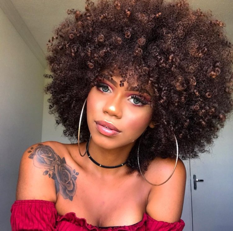 Афро кудри и макияж