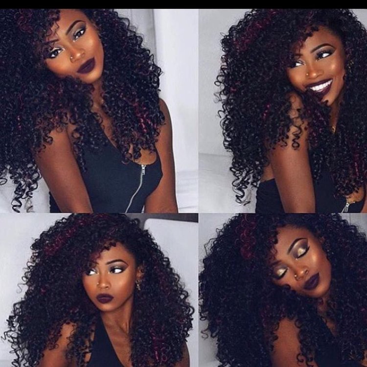 Афро кудри и яркий макияж