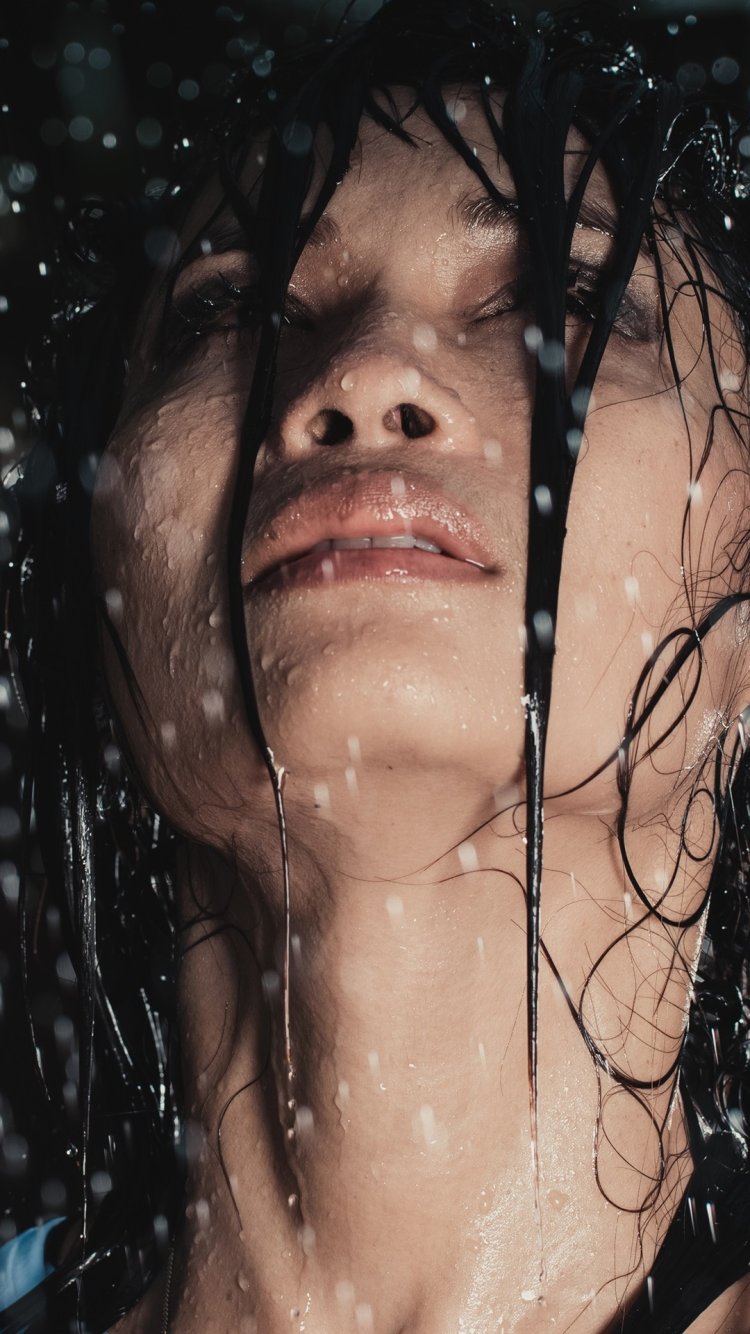 Девушка с мокрыми волосами