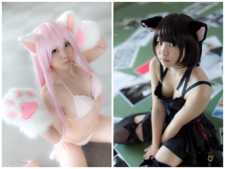 Косплей с ушками и хвостом