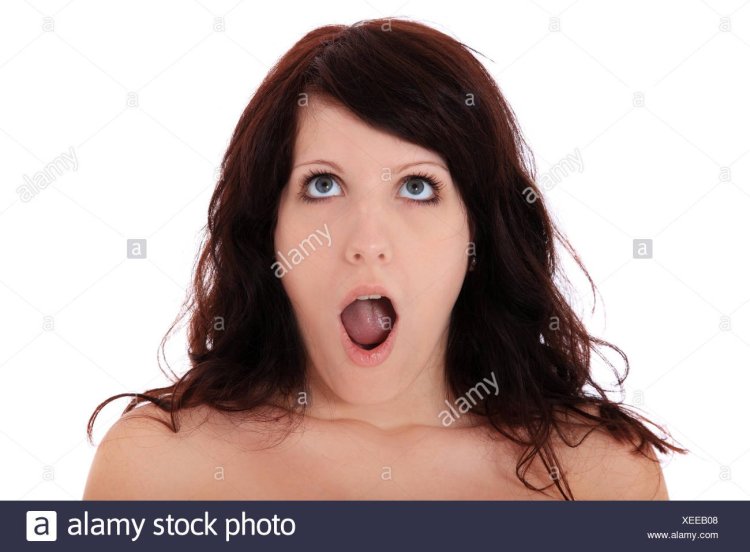 Девушка с открытым ртом вид сверху