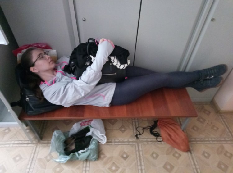 Колготки в  раздевалка