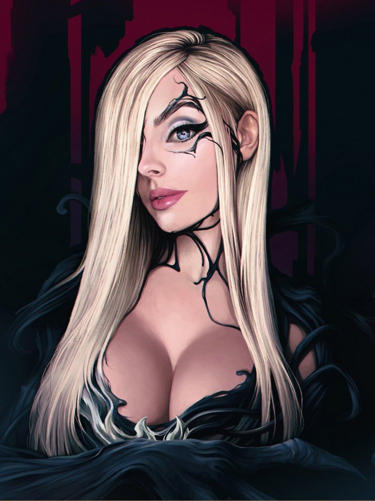 Крутая блондинка арт