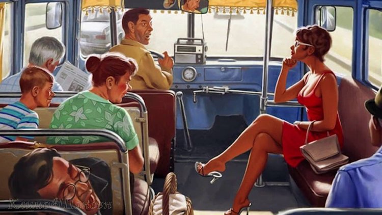 Красивые девушки в общественном транспорте