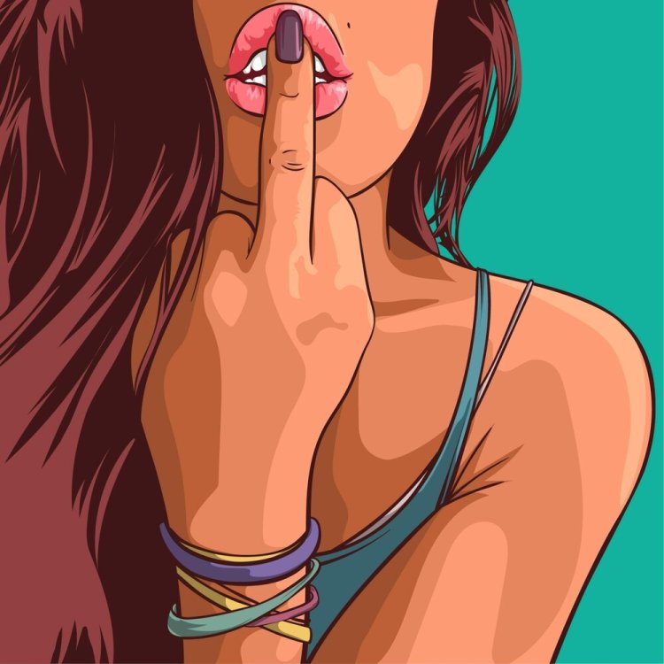 Палец во рту у девушки