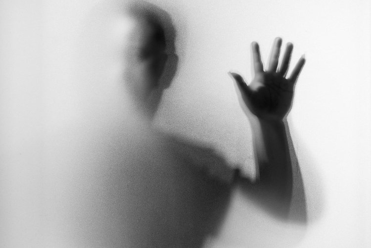 Силуэт за стеклом