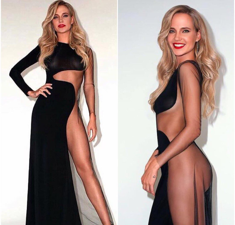 Длинное платье с декольте