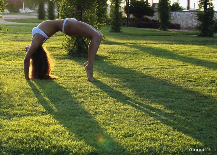 Девушка встала на мостик