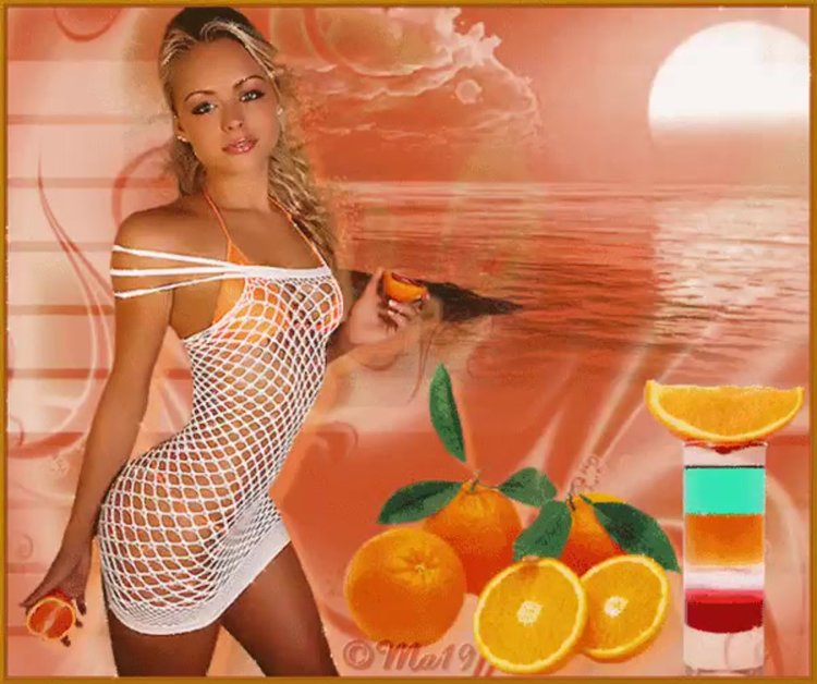 Девушка фрукты gif