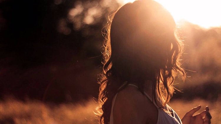 Девушка шатенка со спины