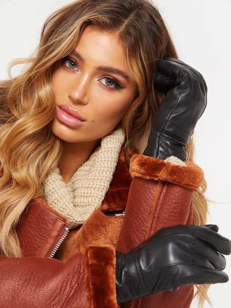 Selin Leather and fur кожаное пальто