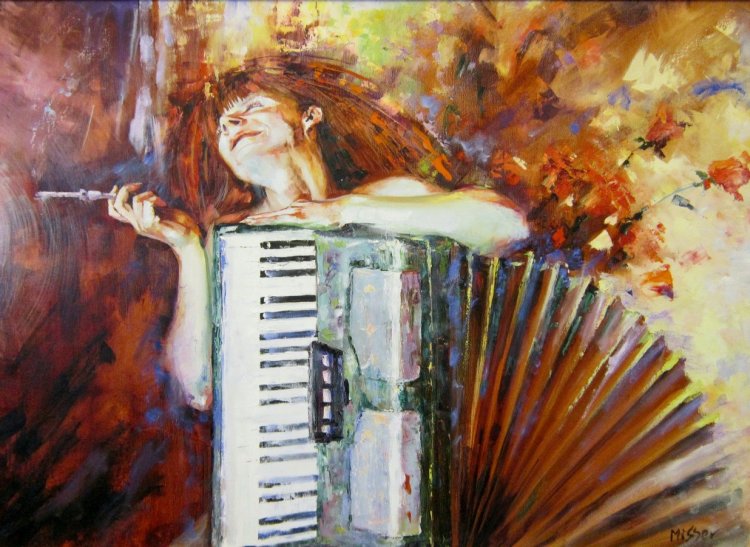 Гармонист картины художников