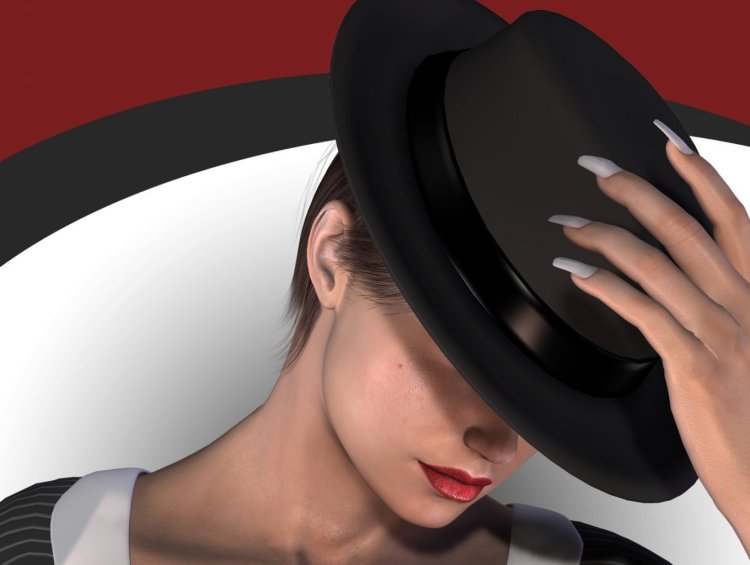 Красивая блондинка в шляпе