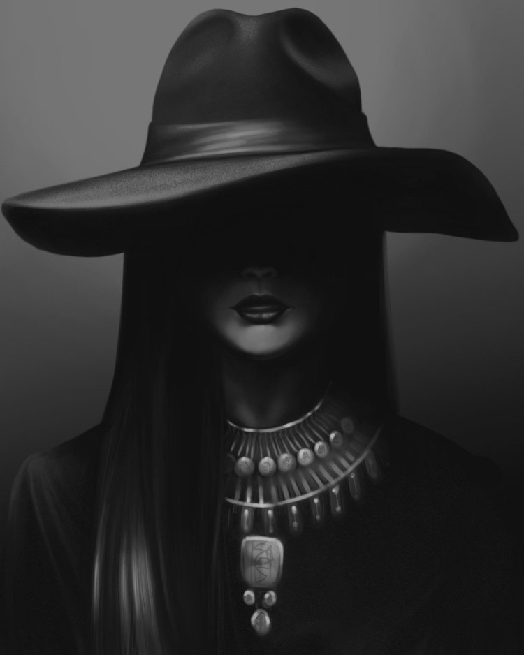 Девушка в шляпе без лица