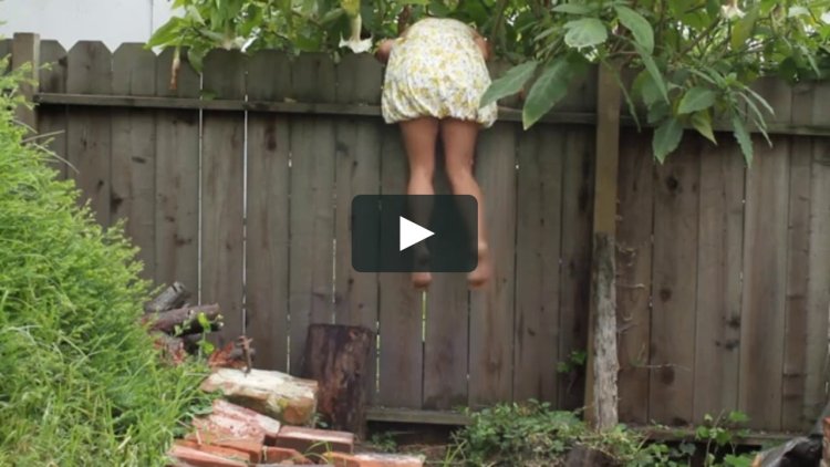 Заглядывает через забор