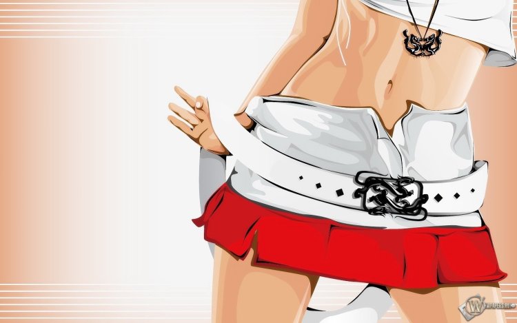 Аниме девушка в короткой юбке