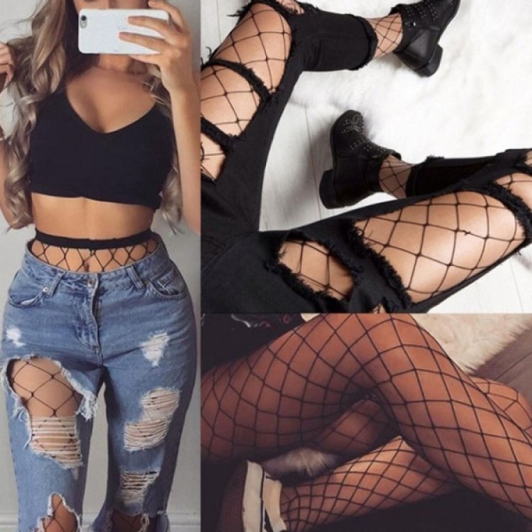 Шорты с колготками в сетку