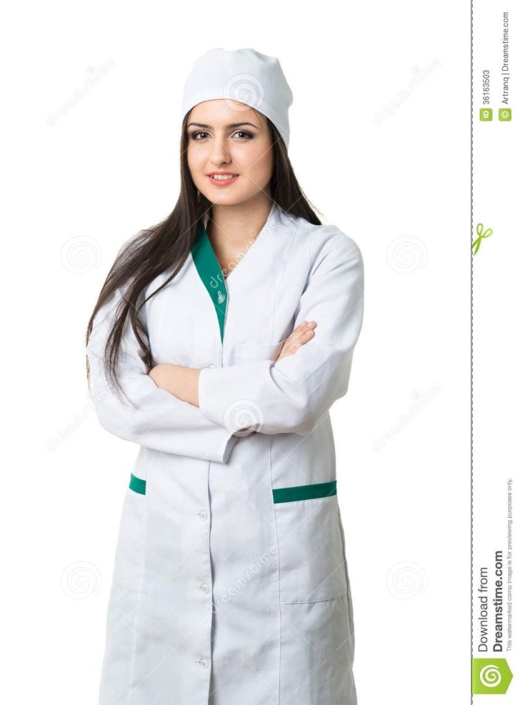 Женщина врач в белом халате