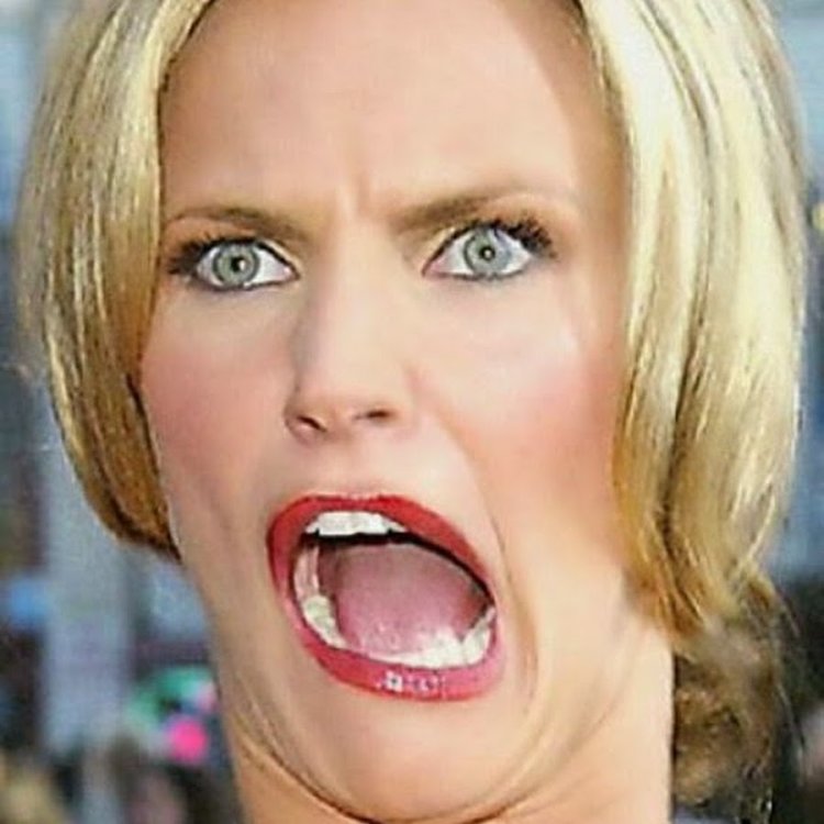Лица знаменитостей с открытым ртом