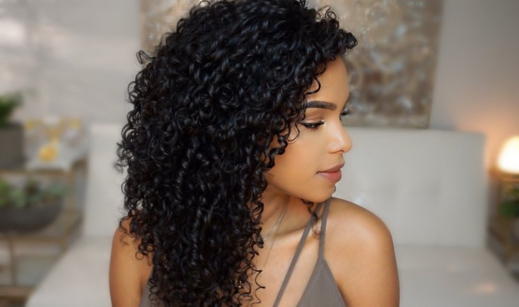 Beautiful Latina with curly hair