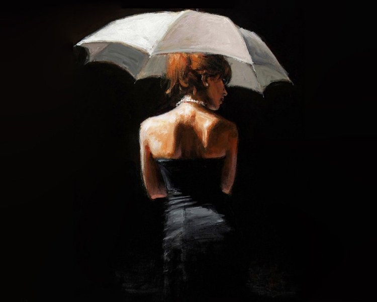 Женщина под зонтом