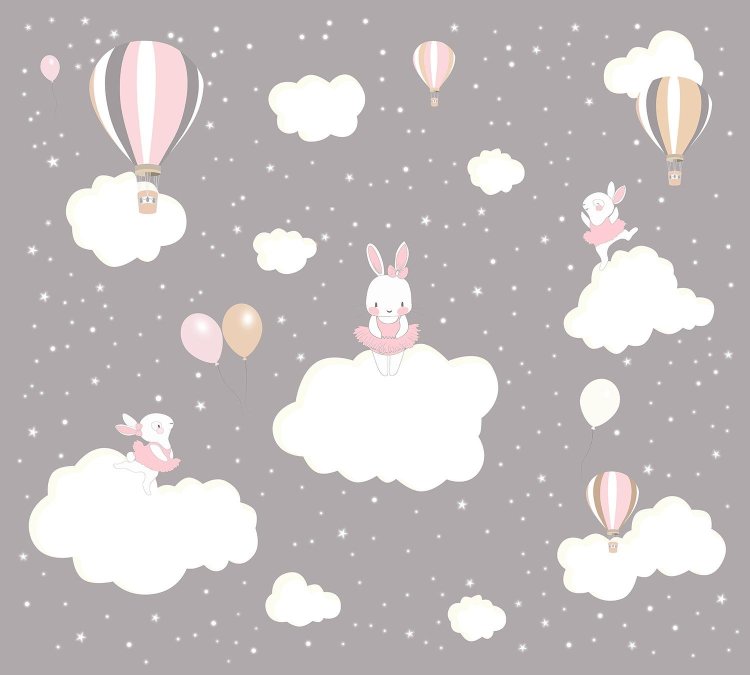 Детские обои с зайчиками
