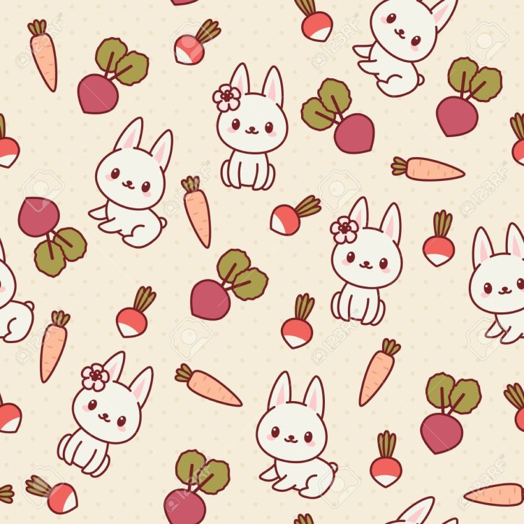 Бесшовный принт с зайчиками