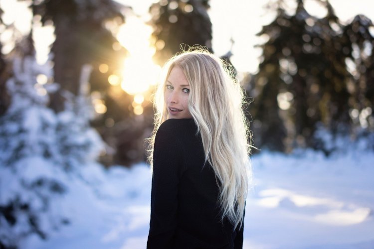 Блондинка зимой