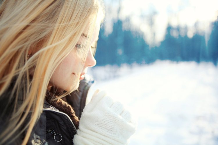 Красивые девушки блондинки подростки зимой