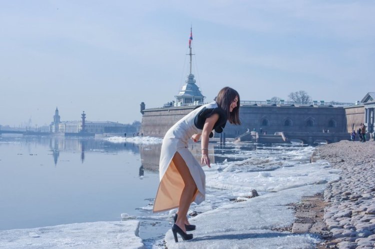 Санкт-Петербург зима девушка
