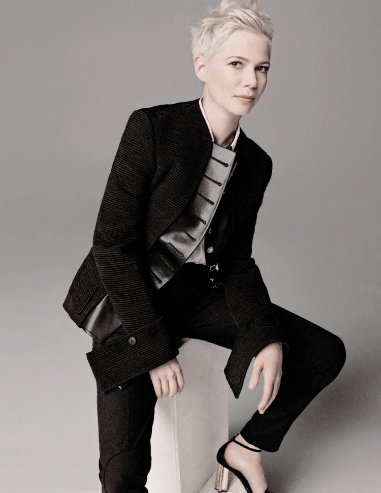 Мишель Уильямс стиль с короткой стрижкой