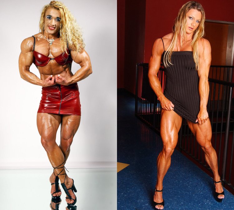 Девушка культурист вид сзади