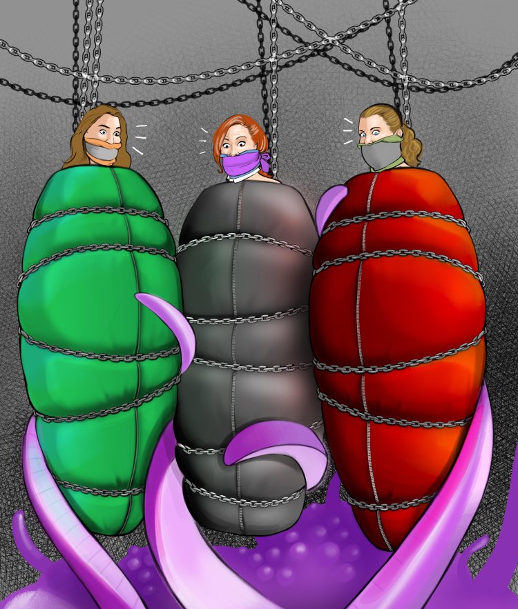 Mummified girls связанные в мешок