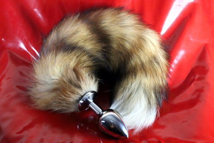 Анальная пробка хвост рыжий