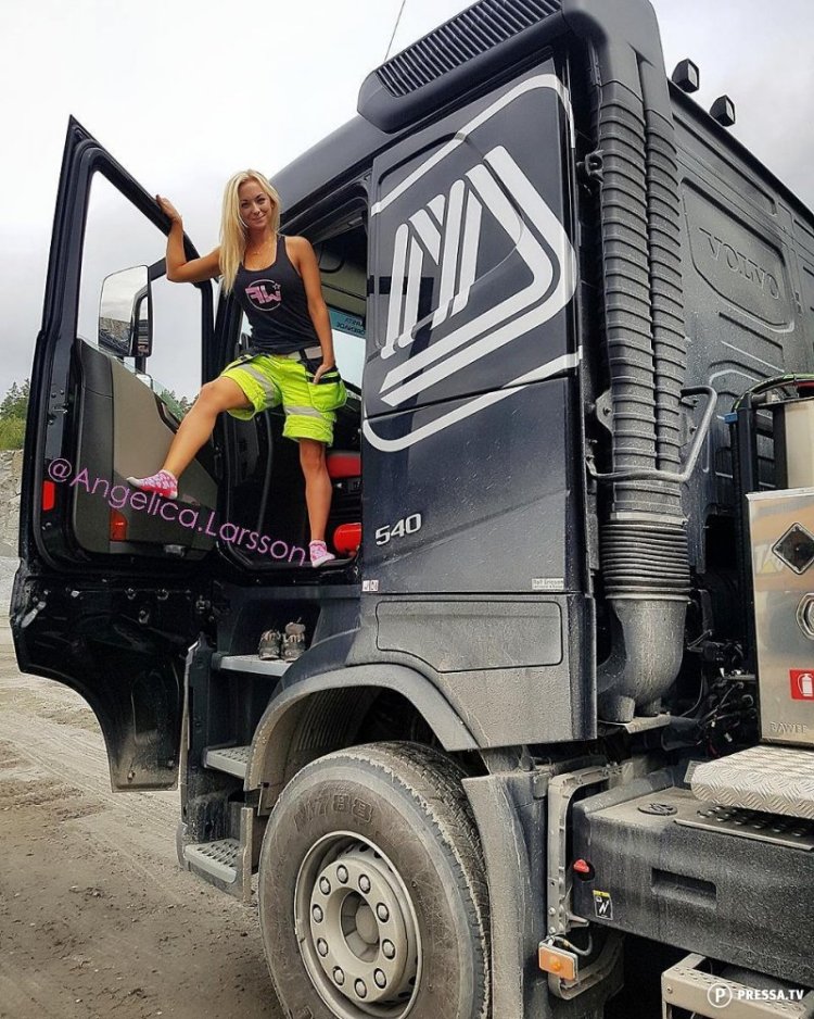 Анжелика Ларсон дальнобойщица из Швеции