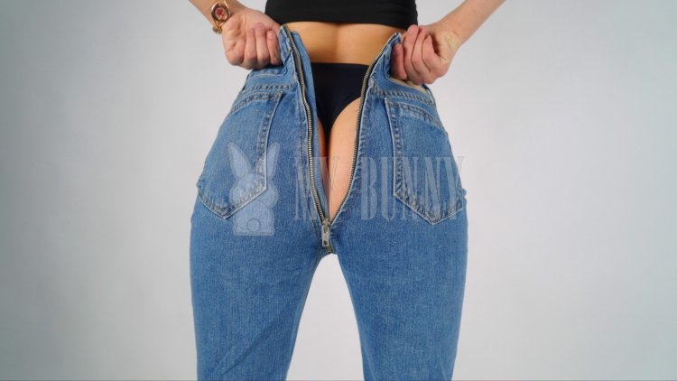 Женские джинсы с молнией на попе