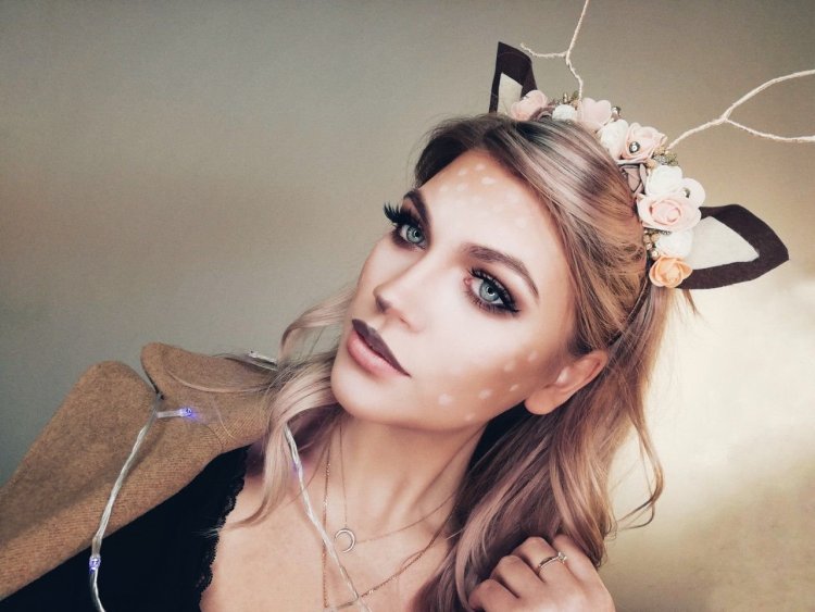 Макияж оленя на новый год