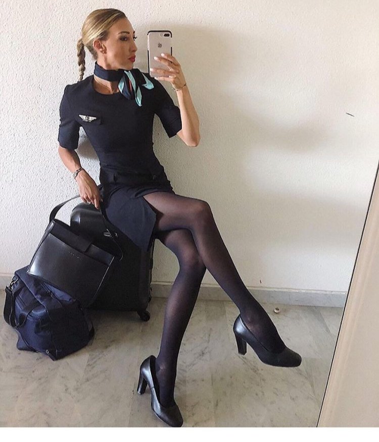 Стюардесса колготки черные