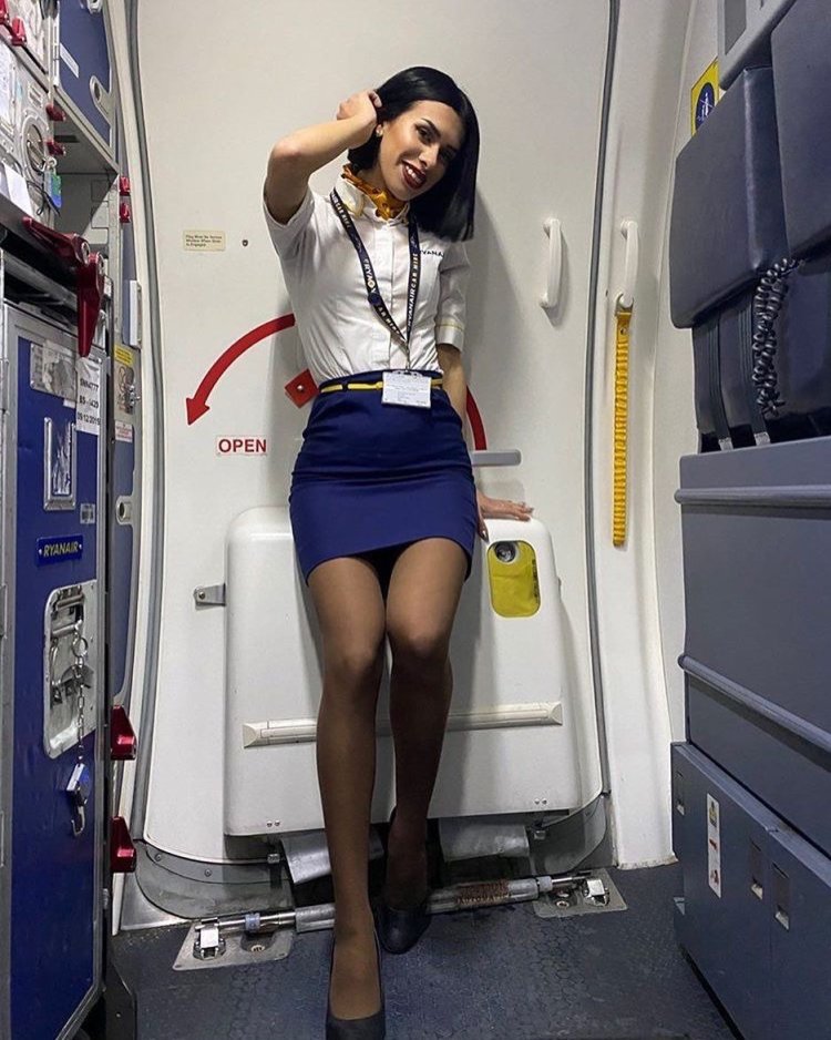 Селфи стюардесса чулки