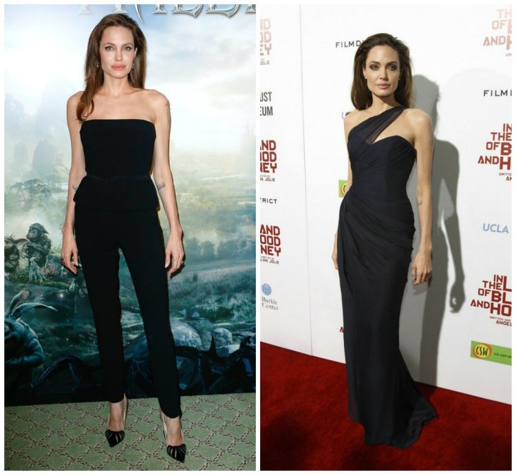 Анджелина Джоли фигура перевернутый треугольник