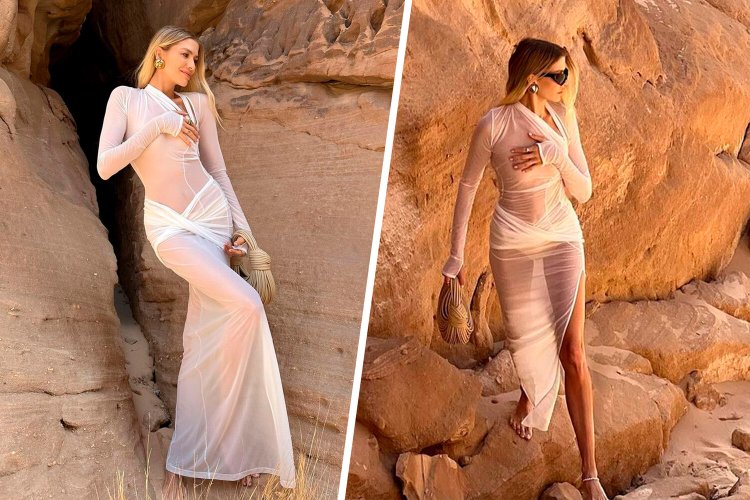 Лена Перминова снялась в прозрачном платье