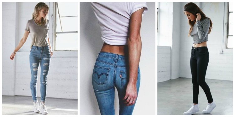 Девушка в узких джинсах