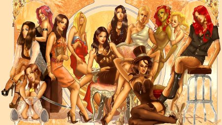 Пин ап много девушек